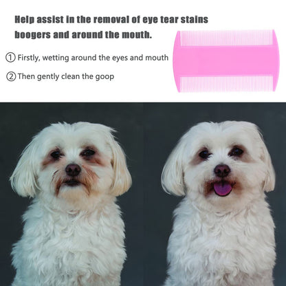 Cat & Dog Grooming Set - Fine Tooth Comb for Removing Dandruff Flakes & Hair (Blue)