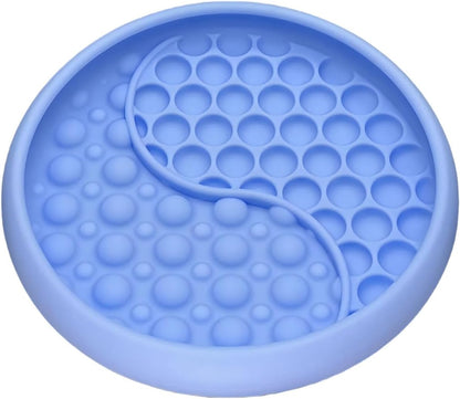 Lick Mat for Dogs, Silicone Slow Feeder Licking Mat with Non-Slip Suction Cups, Freeze-Friendly Lick Bowl for Enrichment Play, Anxiety Relief & Keeps Busy (8.0" x 1.4" Light Blue)