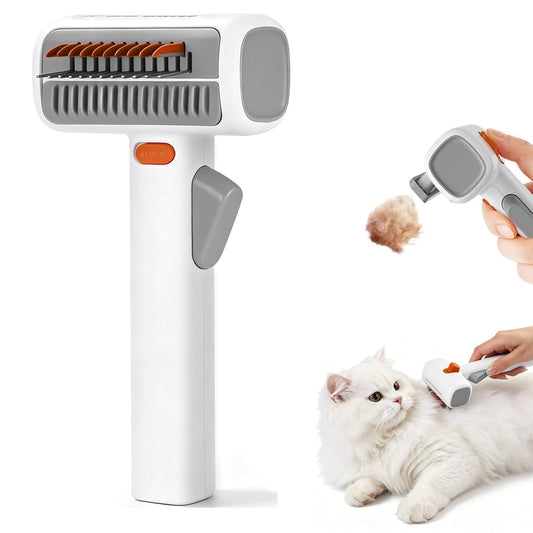 2-in-1 Pet Self-Detangling & Grooming Comb,2026 New Deshedding Tool for Dogs & Cats,Undercoat Rake & Brush for Long or Short Hair, Removes Mats, Tangles & Loose Fur(1 Pack)