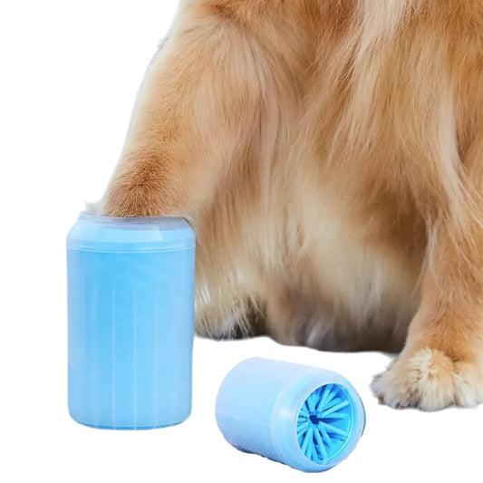 Dog Paw Cleaner for Large/Petite Paw Washer Easy to Use & Clean Portable Dog Paw Cleaner Cup Foot Washer with Silicone Washers (L, Blue)