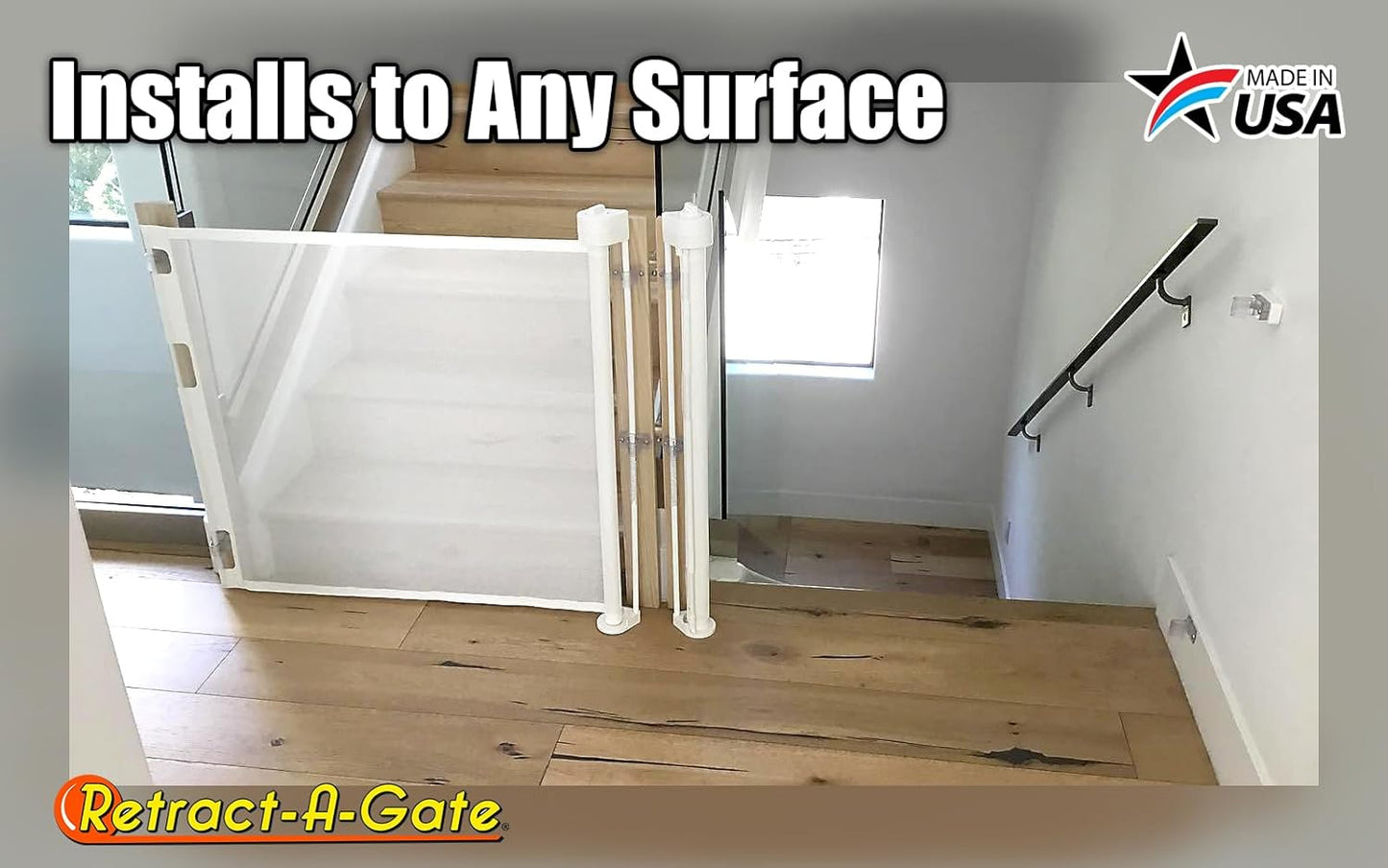 Retract-A-Gate 52 inch White: The Original and only Made in USA Retractable Baby, Dog, & Cat Gate