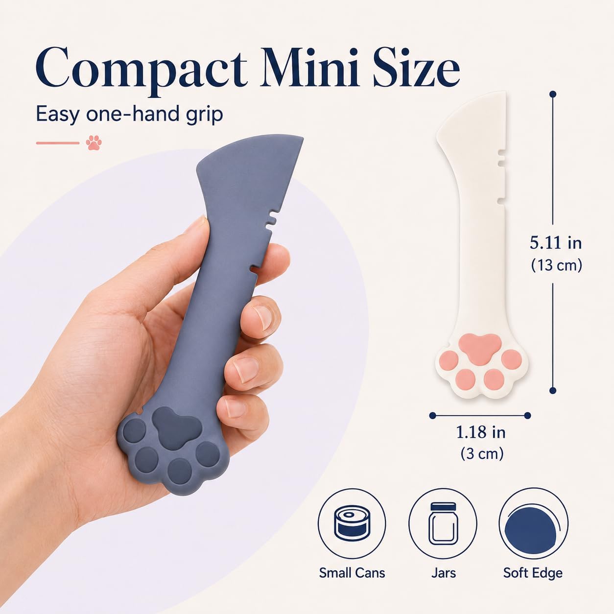 Meow&Woof Cover for Pet Can Food/Cat Wet Food Spoon/Lid for Dog Cans/Cute Paw Shape One Lid One Spoon Pack (Gray)
