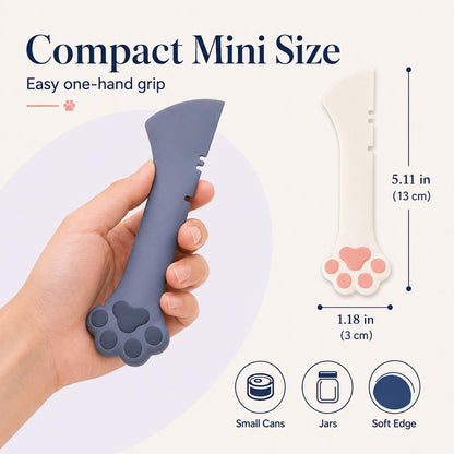 Meow&Woof Cover for Pet Can Food/Cat Wet Food Spoon/Lid for Dog Cans/Cute Paw Shape One Lid One Spoon Pack (Gray)