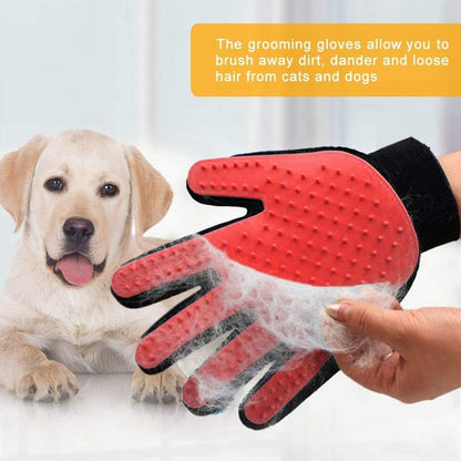 BYETOO Pet Dog Cat Grooming Glove with 261Tips,Gentle Deshedding Brush Glove,Efficient Pet Hair Remover Mitt,Massage Tool with Enhanced Five Finger Design,for Dog,Cat,Rabbit,Horse with Long/Short Fur