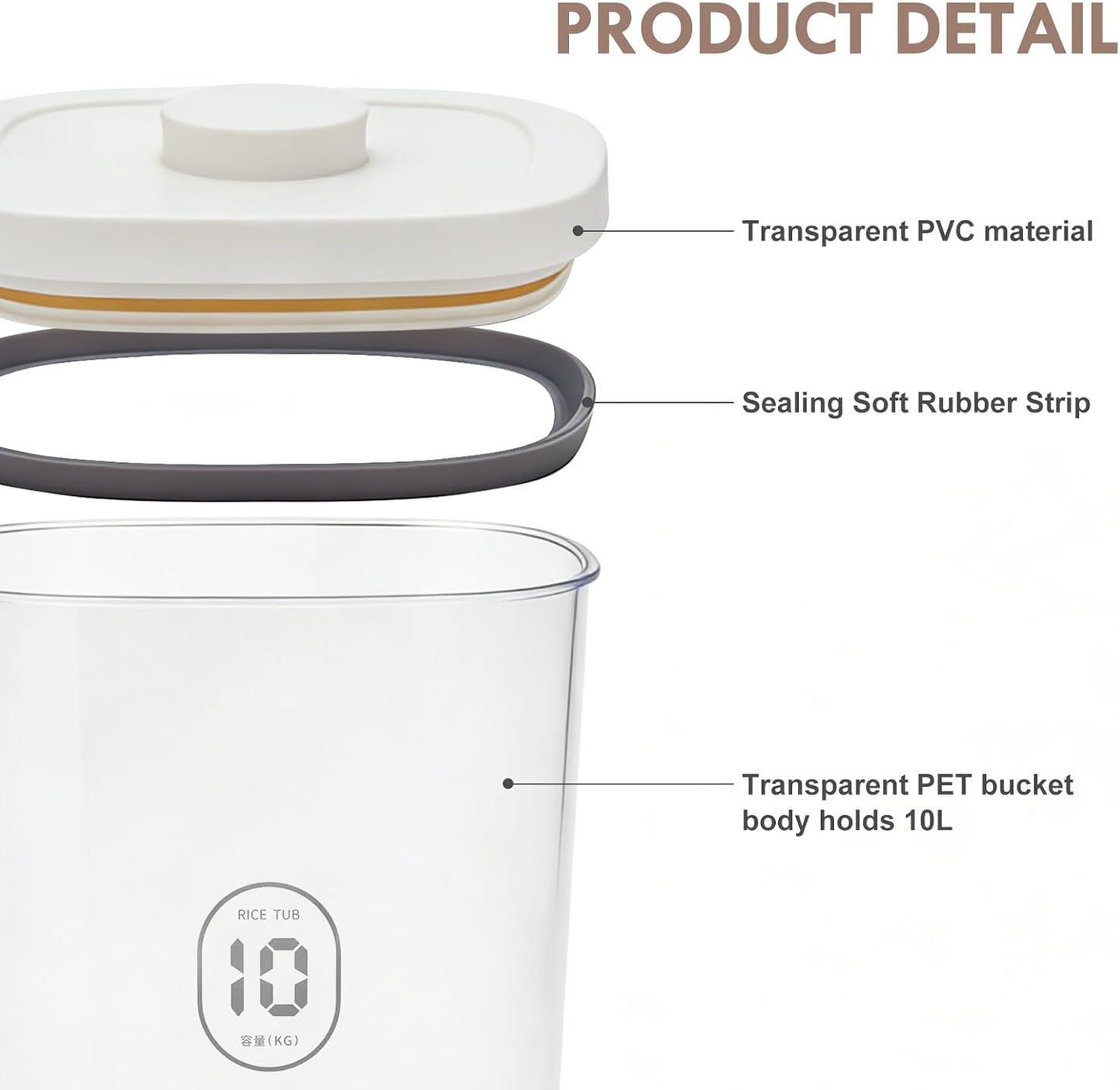 6 lbs Airtight Dog Cat Food Storage Container and Dog Treat Containers BPA-Free, PET Clear Stackable Pet Storage Bin, 1-Cup Scoop, 1-Sponge cleaning brush, Pop Top, With handle, Easy Mobility-Medium