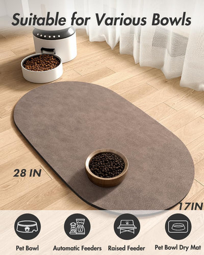 Absorbent Dog Food Mat-Cat Dog Mat for Food and Water Bowl, Quick Dry Pet Food Mat, No Stains Dog Feeding mat, Dog Accessories Pet Supplies Mat-Dog Water Bowl Mat for Messy Drinkers