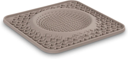 Messy Mutts Silicone Therapeutic Licking Bowl Mat | 10" x 10" | Slow Feeder Mat for Boredom & Anxiety | Lick Pad for Dogs & Cats (Blue)