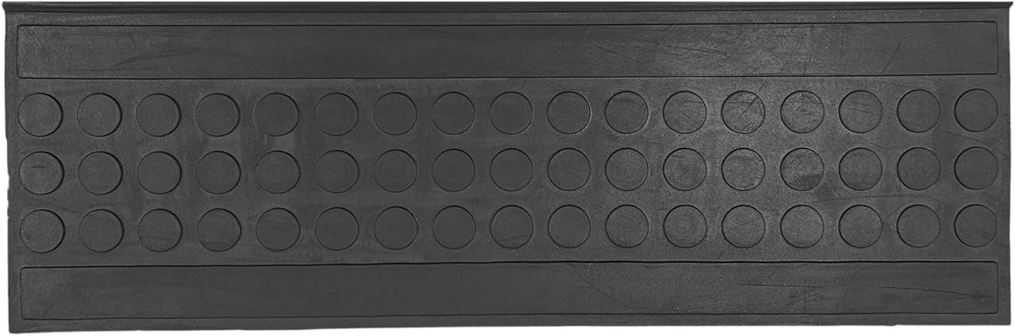 Ottomanson Outdoor Rubber Stair Treads – Ribbed Heavy-Duty Non-Slip Stair Mats – Best Grip on Concrete, Brick & Textured Step – Fastening Recommended for Wooden & RV Steps, Pack of 5