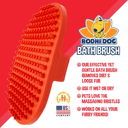 Bodhi Dog Shampoo Brush - Pet Grooming & Bath Supplies for Dogs and Cats - Bath Brush for Long & Short Hair - Premium Scrubber for Shower, Bathing & Massage (One Pack, Blue)