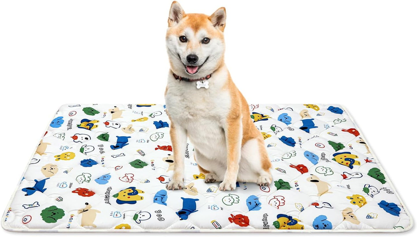 Bubble bear Dog Crate Mat - Ultra Soft, Washable & Anti-Slip Kennel Pad for Small/Medium/Large Dogs, Dark-Hued to Hide Stains (48"x30")
