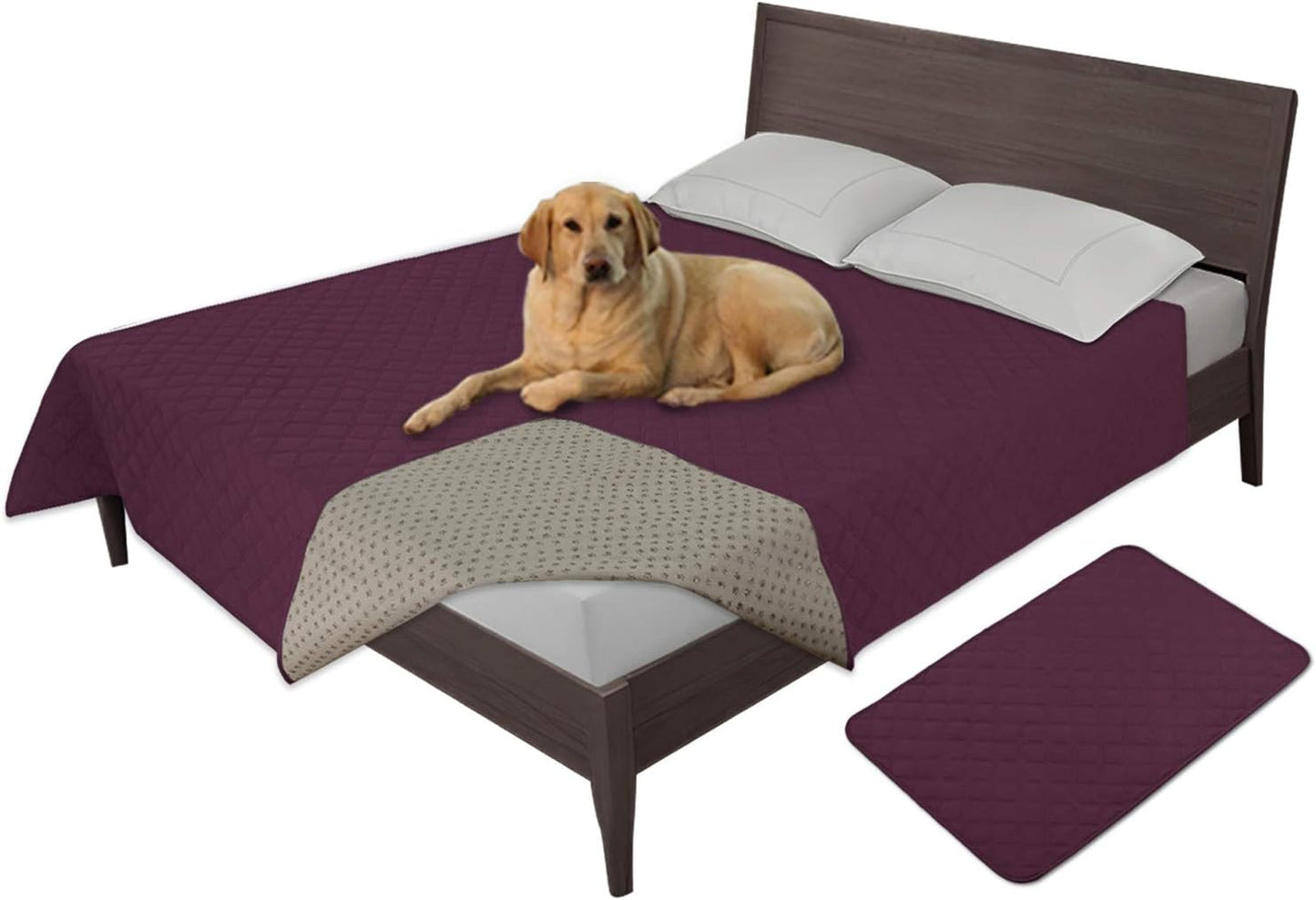 Easy-Going 100% Waterproof Dog Bed Cover, Non-Slip Pet Blanket for Furniture, Washable Couch Cover, Repleasement Sofa Cover (68x82 in,Gray)