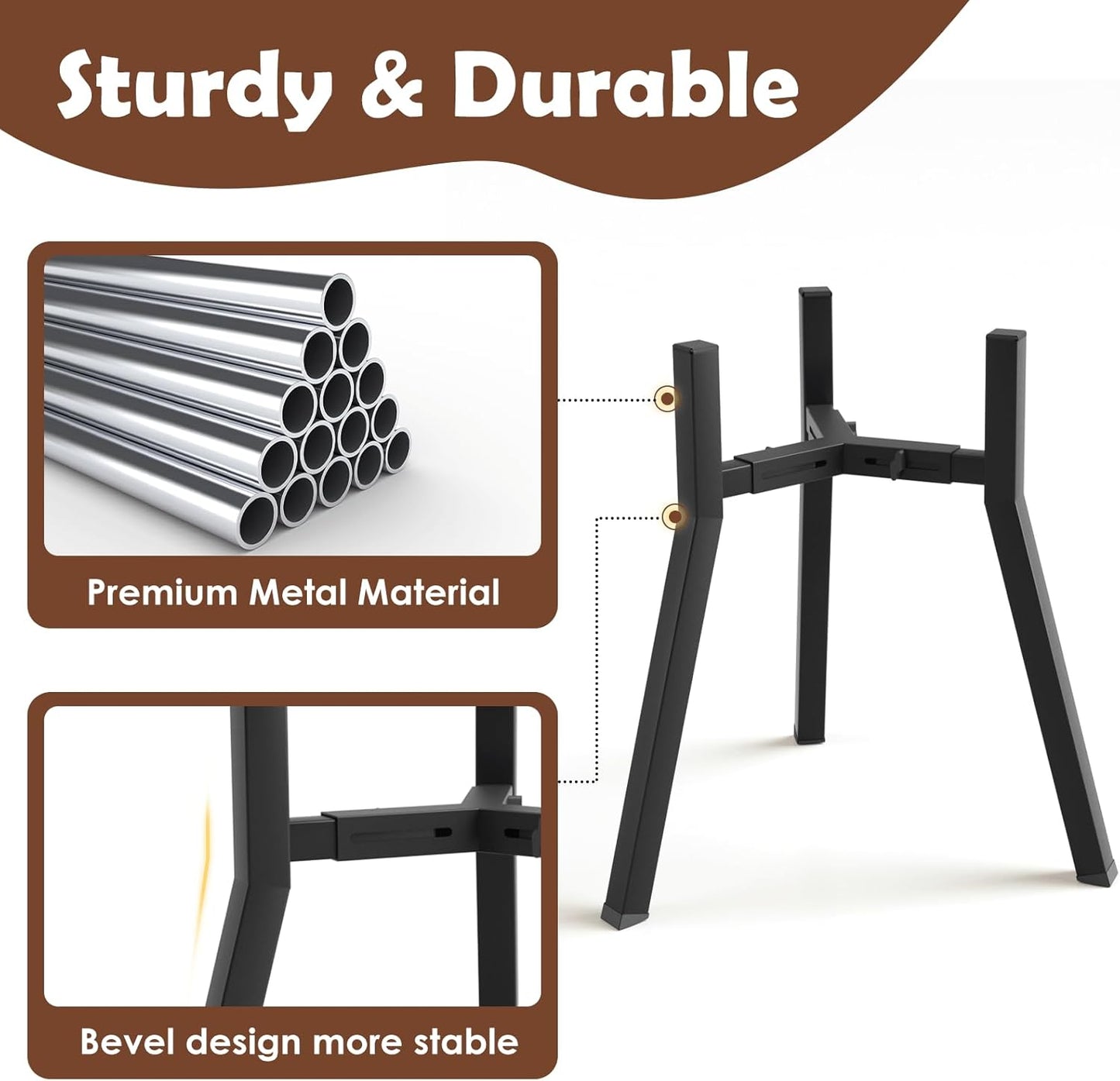SHAINFUN Raised Dog Bowl Stand for Large Dogs 11" Height Adjustable Width 7-10.6" Single Tall Elevated Dog Bowls Stand, Food & Water Feeder Holder for Large Breeds (Bowl Not Included)