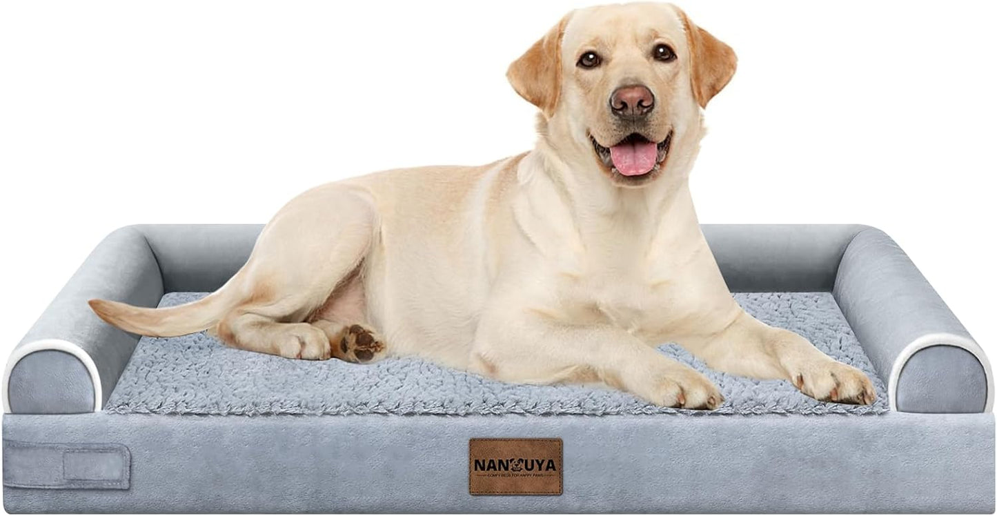 Large Dog Bed Orthopedic Washable: Beds Bolster XL Bed Large Big Dogs Memory Foam Couch Sofa Waterproof with Removable Cover