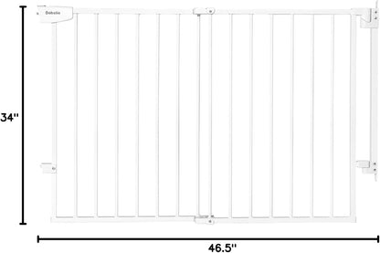 Babelio 29.7-46.5" No Bottom Bar Baby/Dog Gate for Stairs, House and Doorways, Auto Close Safety Pet Gates with Large Walk Thru Door, Hardware Mount, Black