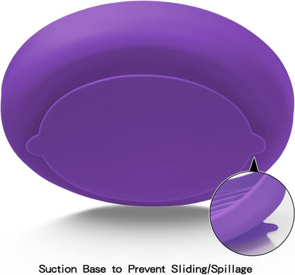 Slow Feeder Dog Bowls, Silicone Food Bowl Anti-Gulping, Pets Puppy Slow Feeder with Suction Cups, Dishwasher Microwave Safe for All Small Medium Dogs, Wave Design Blue