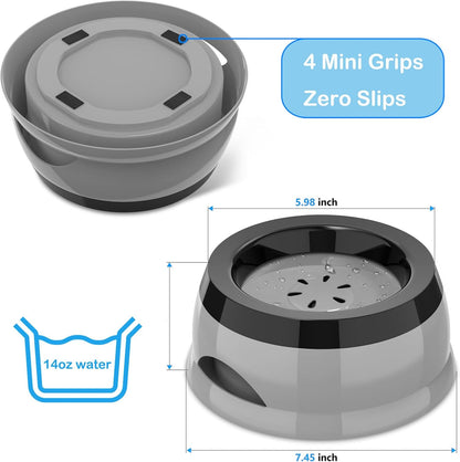 25oz Slow Drink Dog Water Bowl, No Spill Water Bowl for Dogs Cats, Non-Splash No Mess Puppy Kitten Water Feeder, Carried Portable Base for Vehicle Car,Travel,Home (Small/Medium Pets) - Pink