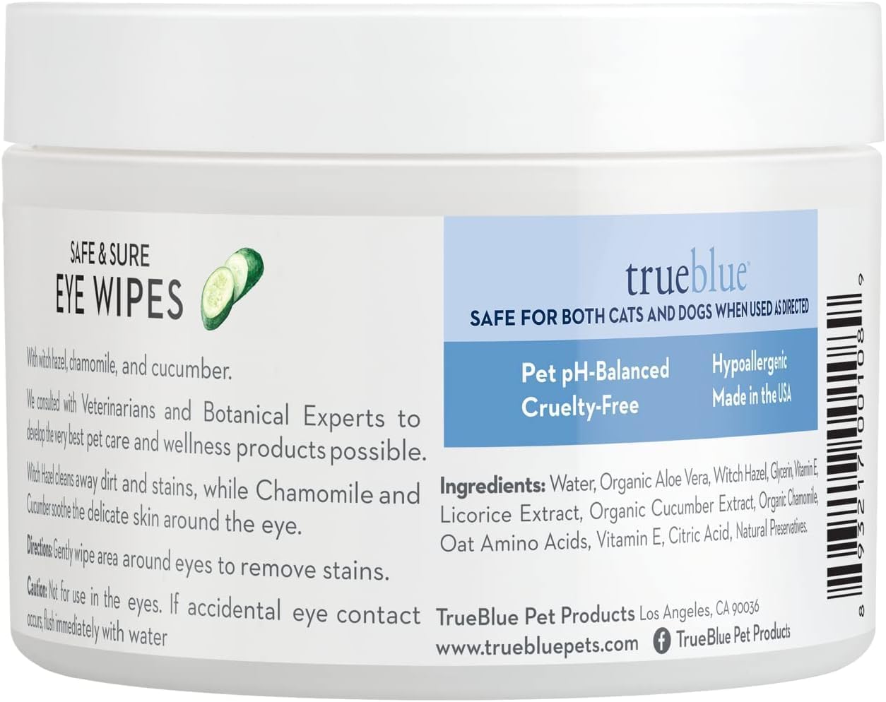 TrueBlue Parsley & Peppermint Fast and Fresh Dog Dental Wipes – Pre-Moistened Teeth Cleaning Pads - Non-Toxic, All-Natural Tooth Cleansing– 50 Count