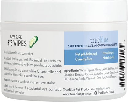 TrueBlue Parsley & Peppermint Fast and Fresh Dog Dental Wipes – Pre-Moistened Teeth Cleaning Pads - Non-Toxic, All-Natural Tooth Cleansing– 50 Count