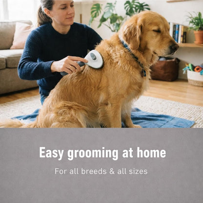 Self Cleaning Slicker Brush for Dogs & Cats – Deshedding Grooming Tool with One Click Hair Removal – Gentle for Sensitive Skin