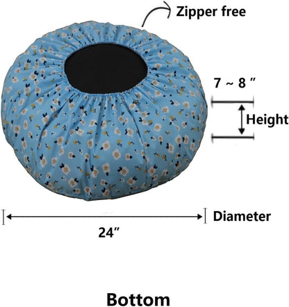 Waterproof Dog Bed Cover Replacement Round 42 Inch Grey