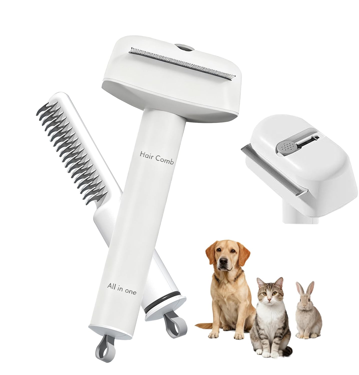 Double-Sided Undercoat Rake for Shedding, Dematting Comb for Cats, Deshedding Dog Brush, Flea Comb, Suitable for Short & Thick Coat, Pet Friendly Teeth