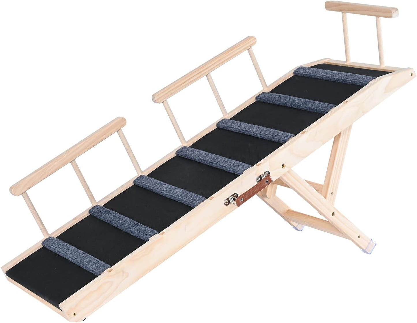 VEVOR Dog Ramp, Folding Pet Ramp for Bed, Adjustable Dog Ramp for Small, Large, Old Dogs & Cats, Wooden Pet Ramp with 39.3" Long Ramp, Adjustable from 15" to 22", Suitable for Couch, Sofa, Car