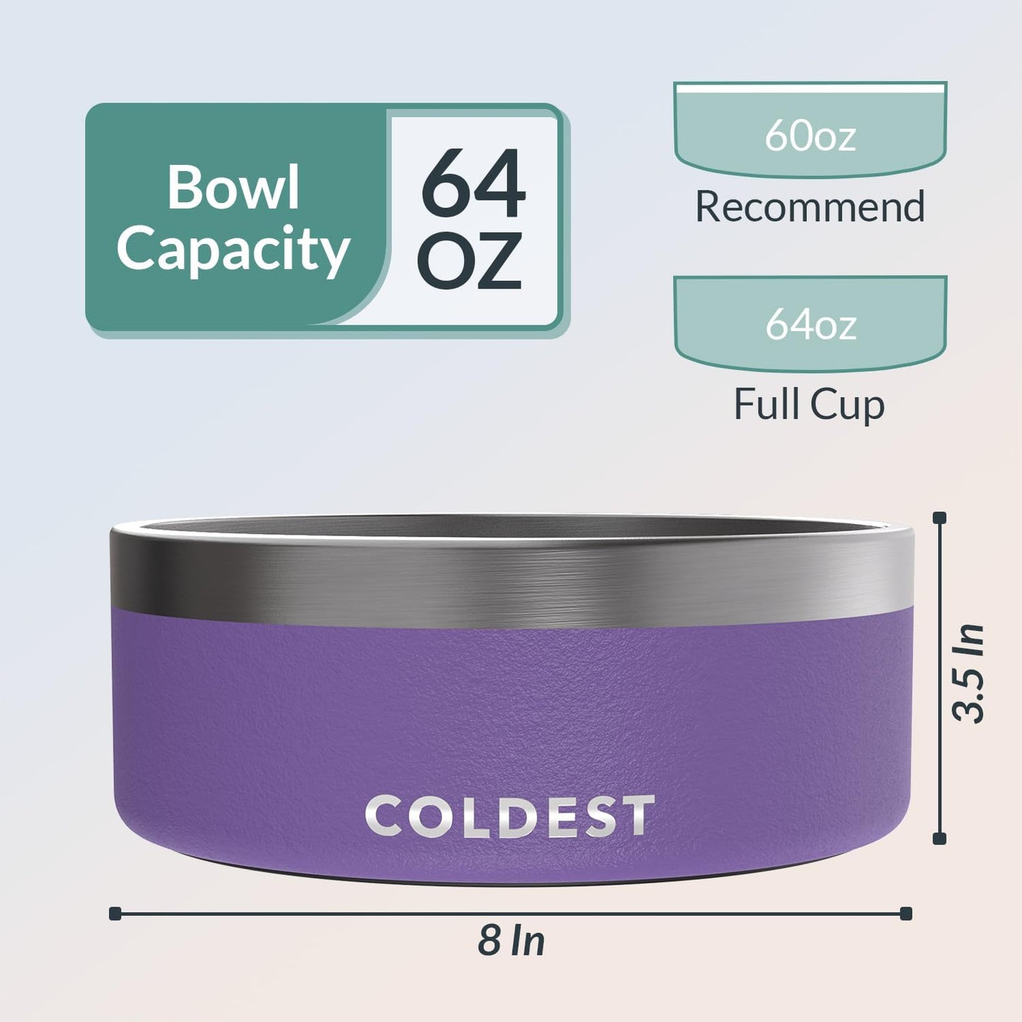 Coldest Dog Bowl - Anti Rust Metal, Non Slip, 3 Layers Insulated Stainless Steel Dog Bowls - Spill Proof & Heavy Duty - Water Bowl for Dogs, Cats & Pets, Dish Washer Safe (21 oz, Stealth Black)