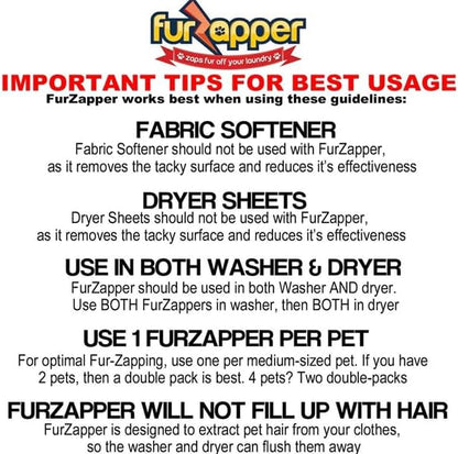1 PK FurZapper Pet Hair Remover for Laundry