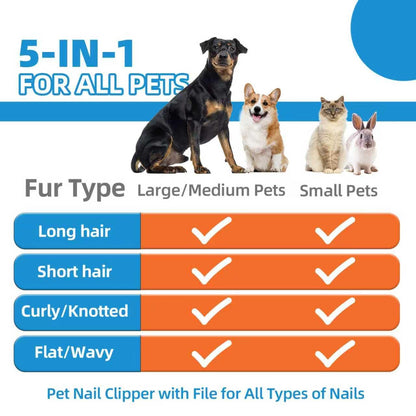 Dog Brush for Shedding,6 PCS in One Pet Slicker Hair Brush Kit Organizer Bag - Dog Cat Grooming Deshedding Undercoat Rake Brush Comb for All Small Large Dogs Cats Grey