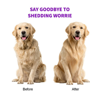 Dog & Cat Deshedding Brush, Undercoat Grooming Tool for Short to Medium and Double Coats, Detachable Metal Shedding Blade, Ergonomic Non-Slip Handle, Black