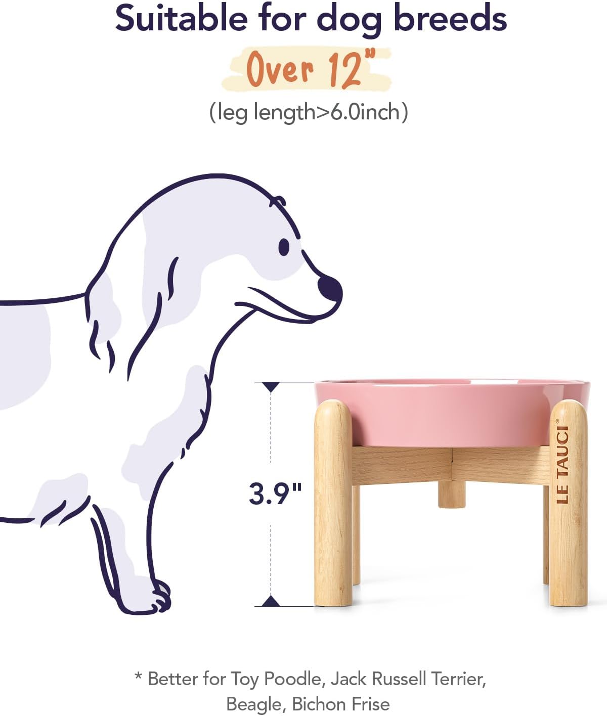LE TAUCI Dog Bowls Slow Feeder Ceramic, 1.5 Cup Slow Feeding Bowl for Small and Medium Breed, Puzzle Dog Food Bowl for Fast Eater, Maze Purple
