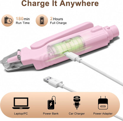 2-in-1 Dog Nail Clippers and Cat Nail Clippers with Light, Quick Sensor and Safety Guard, USB Rechargeable Pet Nail Trimmer with 2 LED Lights for Large Medium Small Dogs and Cats (White)