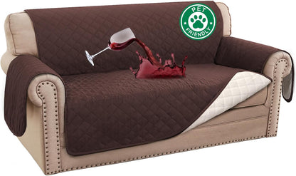 Turquoize 100% Waterproof Sofa Covers Couch Cover Sofa Cover for Dogs Couch Protector Triple Non-Slip Sofa Slipcover for 3 Cushion Couch Furniture Protector for Pets, Kids,Dog (Sofa 70", Ivory)