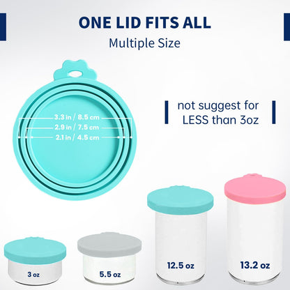 WePet Pet Food Can Covers, Silicone Lids, BPA Free, Dishwasher Safe, Fit Most Standard Size Canned Cat and Dog Food, 3oz/5.5oz/12.5oz/13.2oz, Golden Yellow/Lime Green/Royal Blue