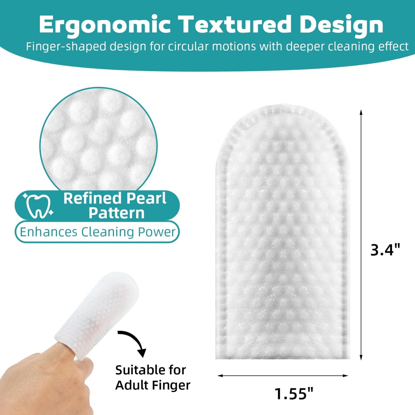 Teeth Cleaning Wipes for Dogs & Cats, Natural Formula Dog Finger Toothbrush Wipes Remove Plaque & Tartar Buildup, No-Rinse Disposable Dog Dental Care Finger Wipes(100 PCS)