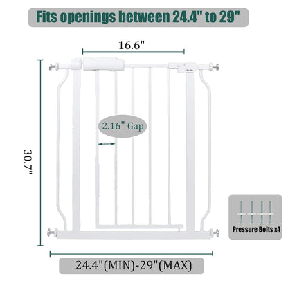 Extra Wide Baby Gate 85.8-90.5" Dog Gate Indoor Pressure Mounted No Drill Safety Gate for Large Entries, Kitchen,Stairs & Doorways, Black Metal Indoor Pet Gate for Kids & Dogs