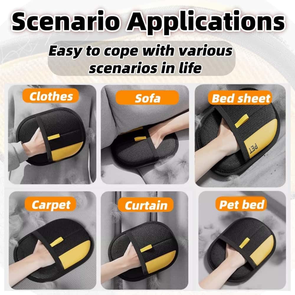 Pet Hair Remover, Pet Hair Removal Gloves for Carpet, Couch, Furniture, Car Seat, Upgraded Pet Hair Removal Tool (2PCS)