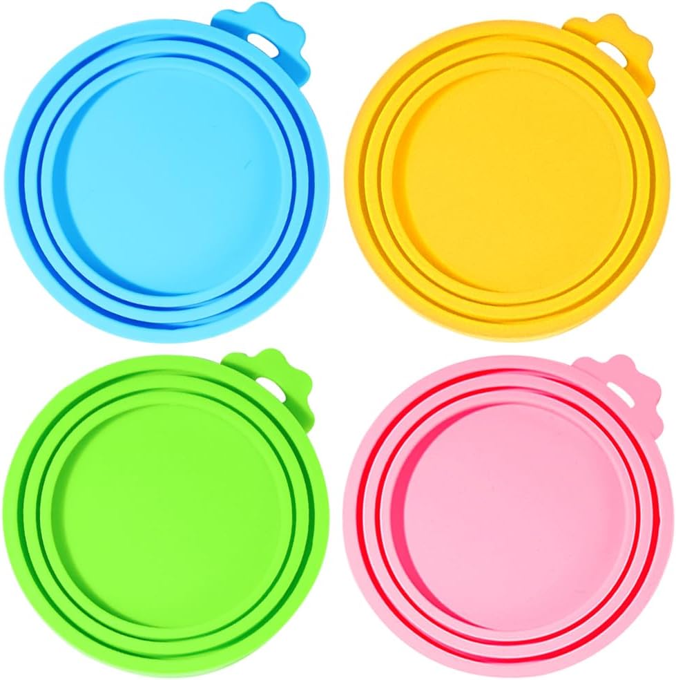 ZukoCert 2-Pack Cat Dog Food Can Lids, Pet Food Can Lids Fit Three Different Size Standards, With Two Spoons, Fits Most Cat And Dog Cans