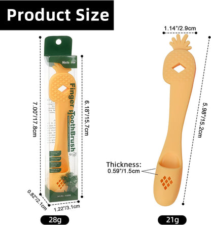 Yellow Pineapple-Shaped Dog Finger Toothbrush Soft TPR Anti-Slip Dog Finger Toothbrush Cover Cat Fingerbrush Tooth Cleaning Tool Pet Dental Care Toothbrush for Dogs and Cats 5.98in/15.2cm