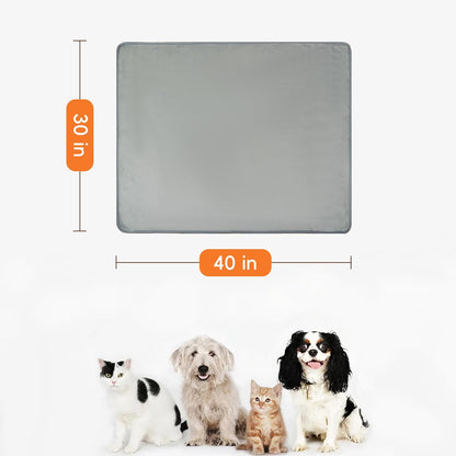 Waterproof Dog Blankets Pet Blanket 50"x60", Soft Fluffy Sofa Car Bed Protector, Reversible Sherpa Fleece Dog Blanket for Large Dogs (Dark Grey-Paws)