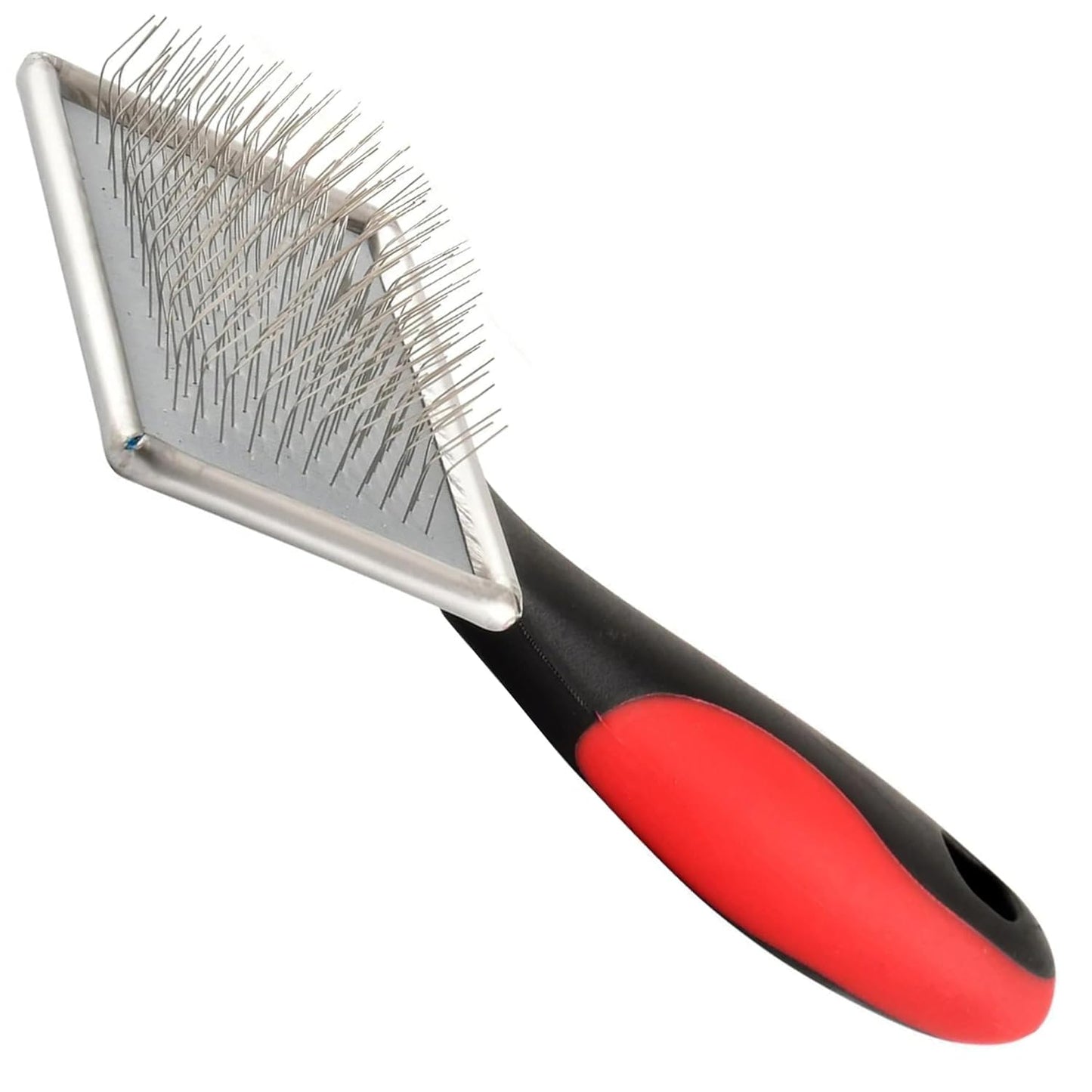 Jeffers Pet Dual Level Pin Universal Slicker Brush for Dogs, Cats & Small Pets - Curved Grooming Brush with Long & Short Pins for Shedding, Detangling, Finishing - Remove Mats & Dead Coat - Large