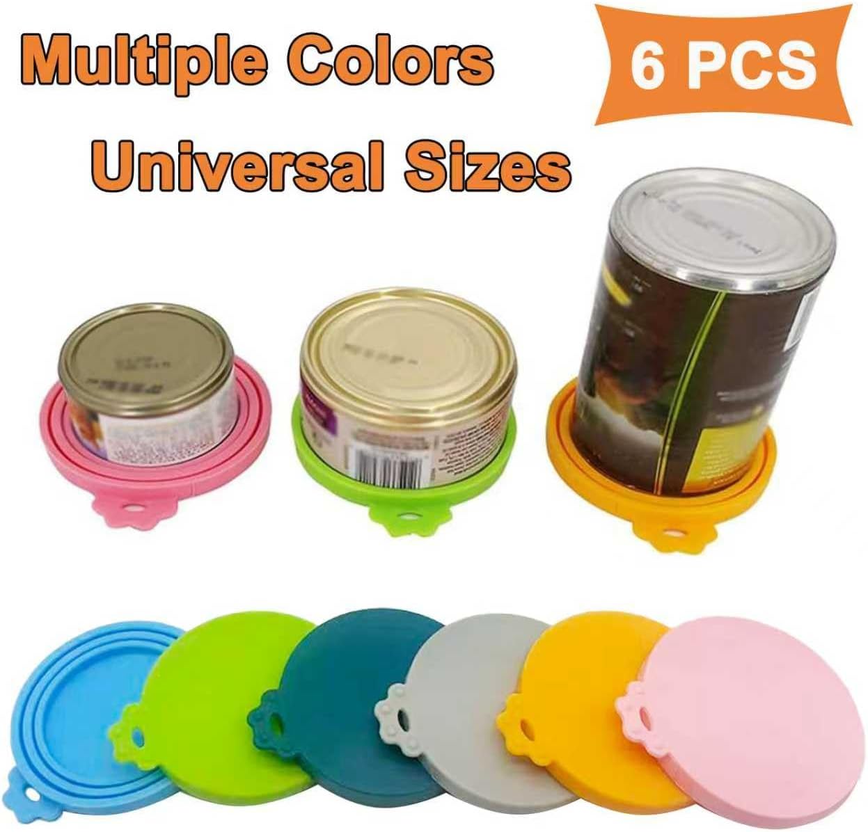 Food Can Lids, 4 Pcs Silicone Pet Food Can Covers for Dog & Cat Food, One Tin Cap Fit Most Standard Size Dog Cat Food Canned（Multicolor）…
