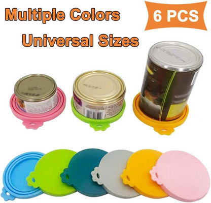 Food Can Lids, 4 Pcs Silicone Pet Food Can Covers for Dog & Cat Food, One Tin Cap Fit Most Standard Size Dog Cat Food Canned（Multicolor）…