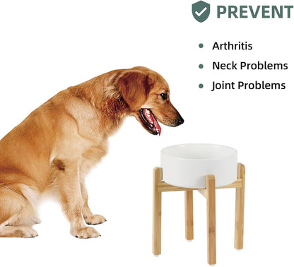 Havniva 8.3” Dog Bowls Elevated Ceramic Dog Food and Water Bowl, Raised Dog Water Bowl with Stand Non-Slip Rubber Base Large Capacity Feeding Pet Food Bowl for Large Dogs