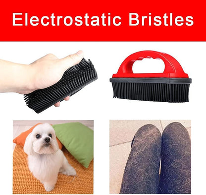 Rubber Pet Hair Removal Brush Lint & Cat Dog Hair Remover Brush Pet Silicone Lint and Debris Remover for Cleaning, Grooming, Home,Black
