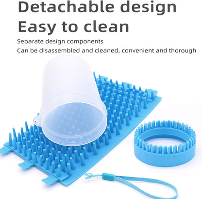 Dog Paw Cleaner, Foot Washer for Pets - Quickly Clean a Muddy Paw, Soft Silicone Bristles, Suitable for Small, Medium, Large Breed Dogs(with 1 Absorbent Towel)