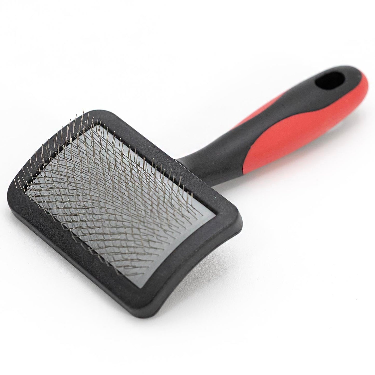 Jeffers Pet Dual Level Pin Universal Slicker Brush for Dogs, Cats & Small Pets - Curved Grooming Brush with Long & Short Pins for Shedding, Detangling, Finishing - Remove Mats & Dead Coat - Large