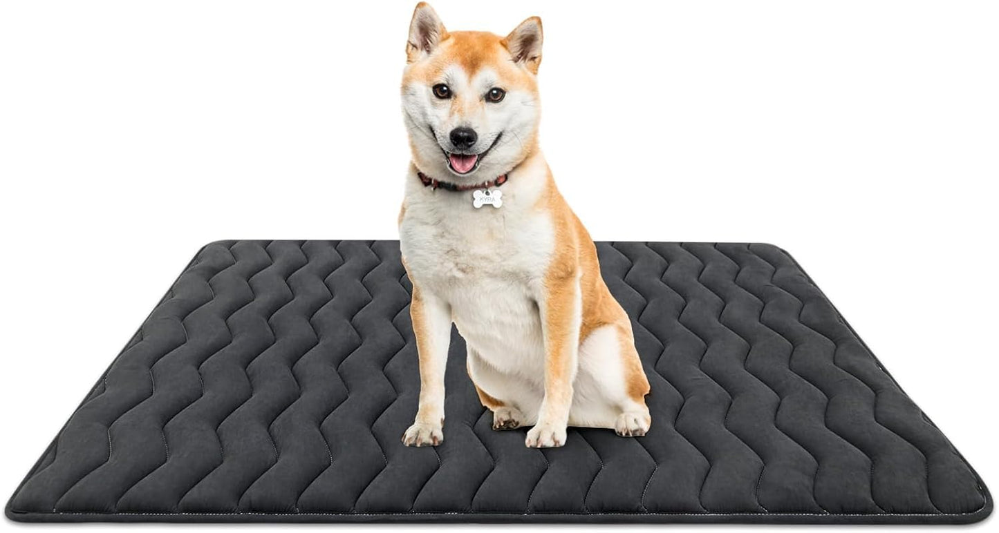 Bubble bear Dog Crate Mat - Ultra Soft, Washable & Anti-Slip Kennel Pad for Small/Medium/Large Dogs, Dark-Hued to Hide Stains (48"x30")
