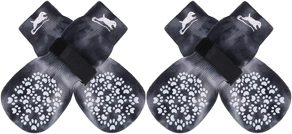 EXPAWLORER Anti Slip Dog Socks to Prevent Licking Paws, Dog Shoes for Hot Pavement, Dog Booties for Small Medium Large Senior Dogs, Traction Control Boots & Paw Protectors for Hardwood Floors