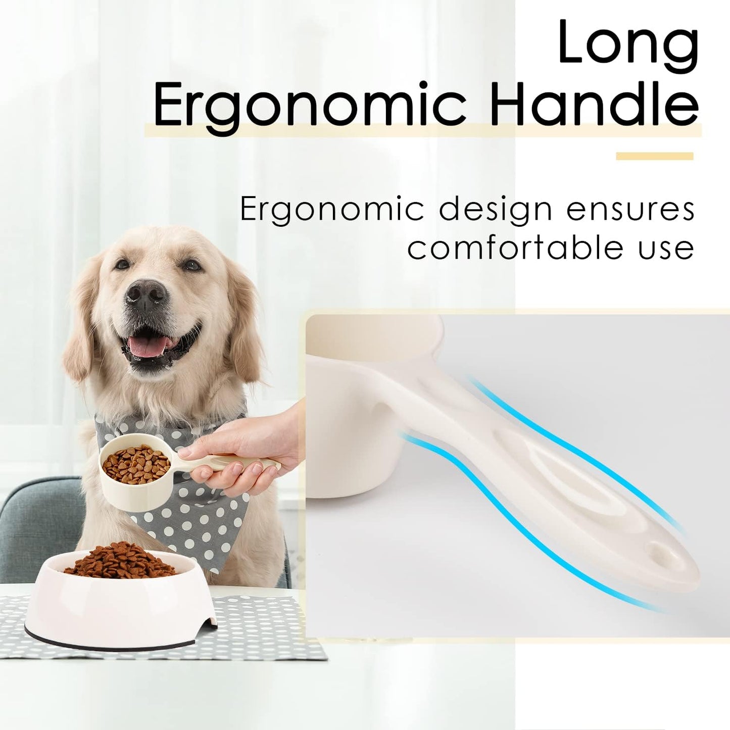 SUPERDESIGN 1 Cup Dog Food Scoop for Container Melamine Measuring Scoop for Dogs Cats Birds and Rabbits Pet Food Feeding Scoop Dishwasher Safe - Yellow